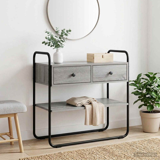 vidaXL Console Table Grey Sonoma 80 x 40 x 75 cm Engineered Wood
