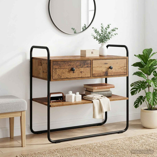 vidaXL Console Table Old Wood 80 x 40 x 75 cm Engineered Wood