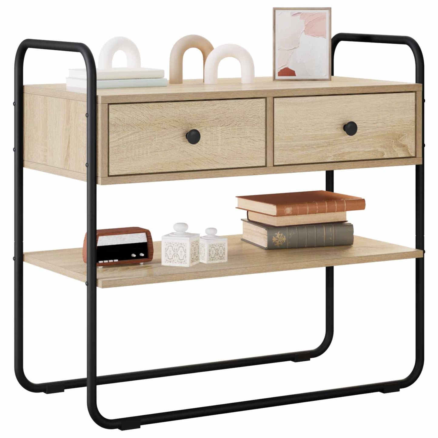 vidaXL Console Table Sonoma Oak 100 x 40 x 75 cm Engineered Wood