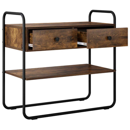 vidaXL Console Table Smoked Oak 100 x 40 x 75 cm Engineered Wood