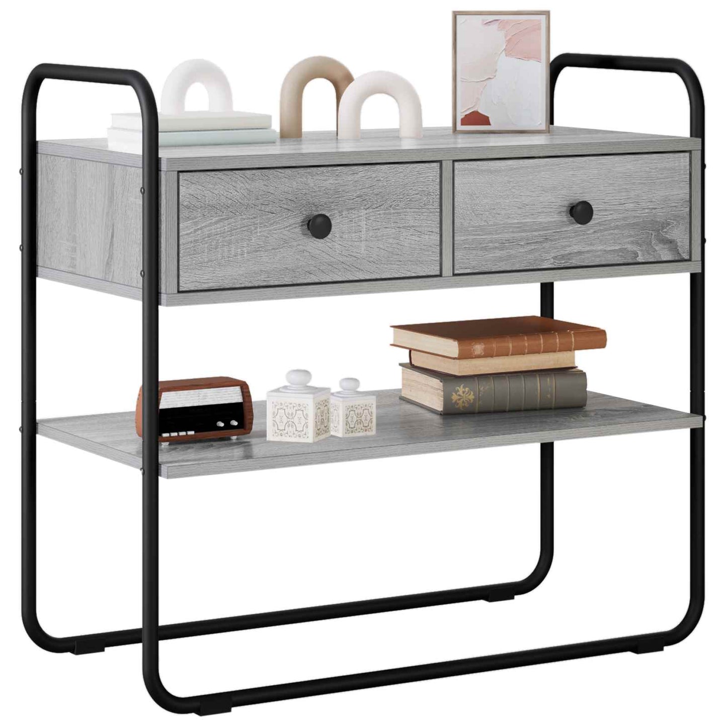 vidaXL Console Table Grey Sonoma 100 x 40 x 75 cm Engineered Wood