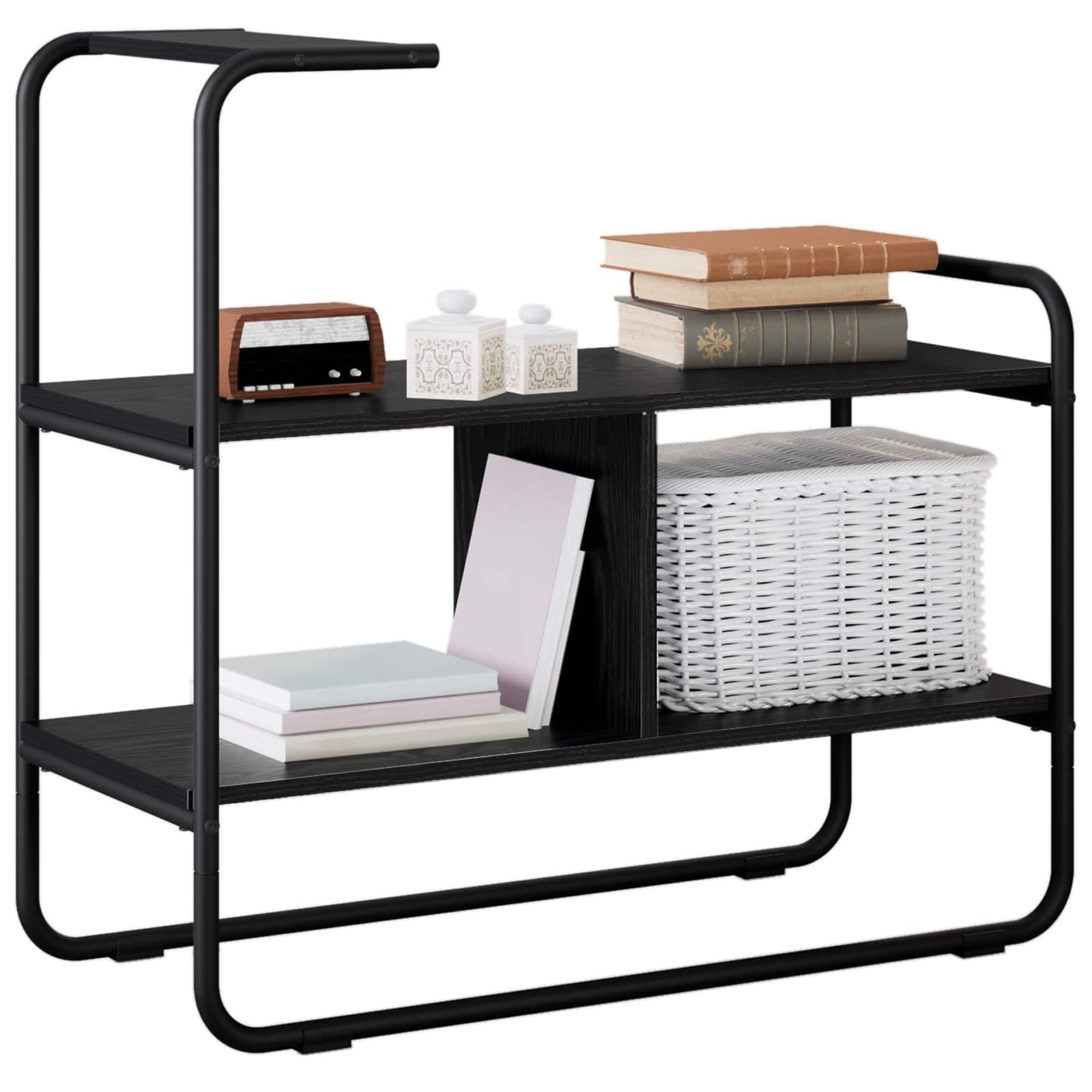 vidaXL Console Table Black Oak 80 x 35 x 75 cm Engineered Wood