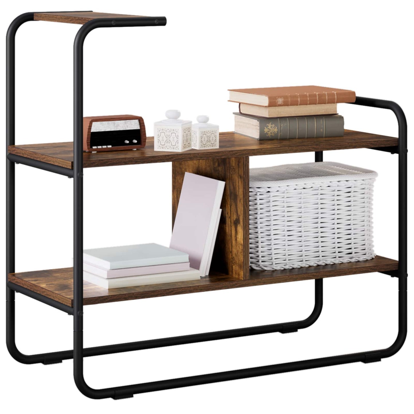 vidaXL Console Table Smoked Oak 80 x 35 x 75 cm Engineered Wood