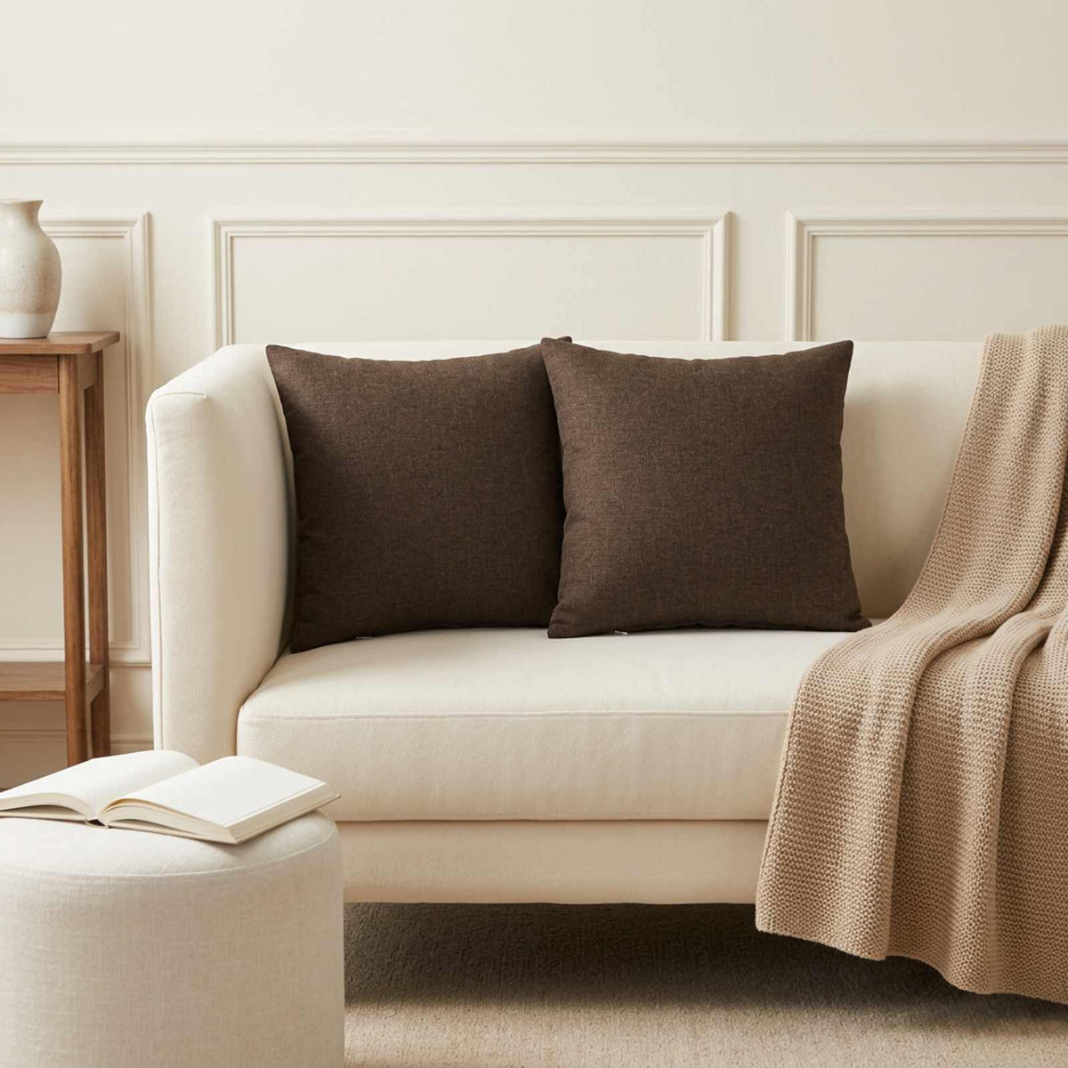 vidaXL Throw Pillow 6 pcs HEERLEN Taupe 35 x 35 cm Fabric