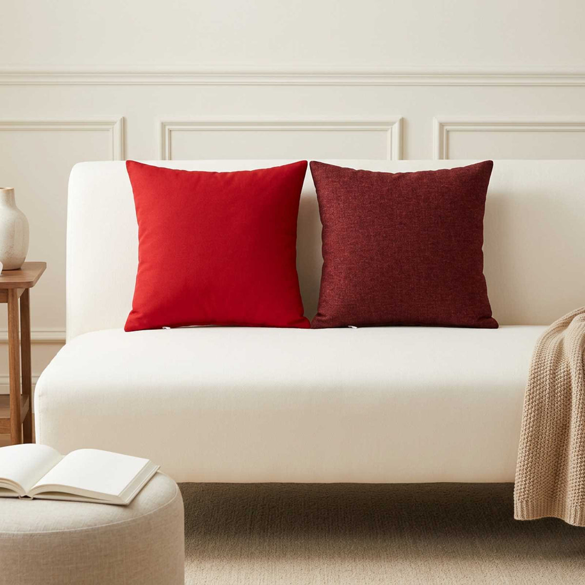 vidaXL Throw Pillow 6 pcs HEERLEN Red 35 x 35 cm Fabric
