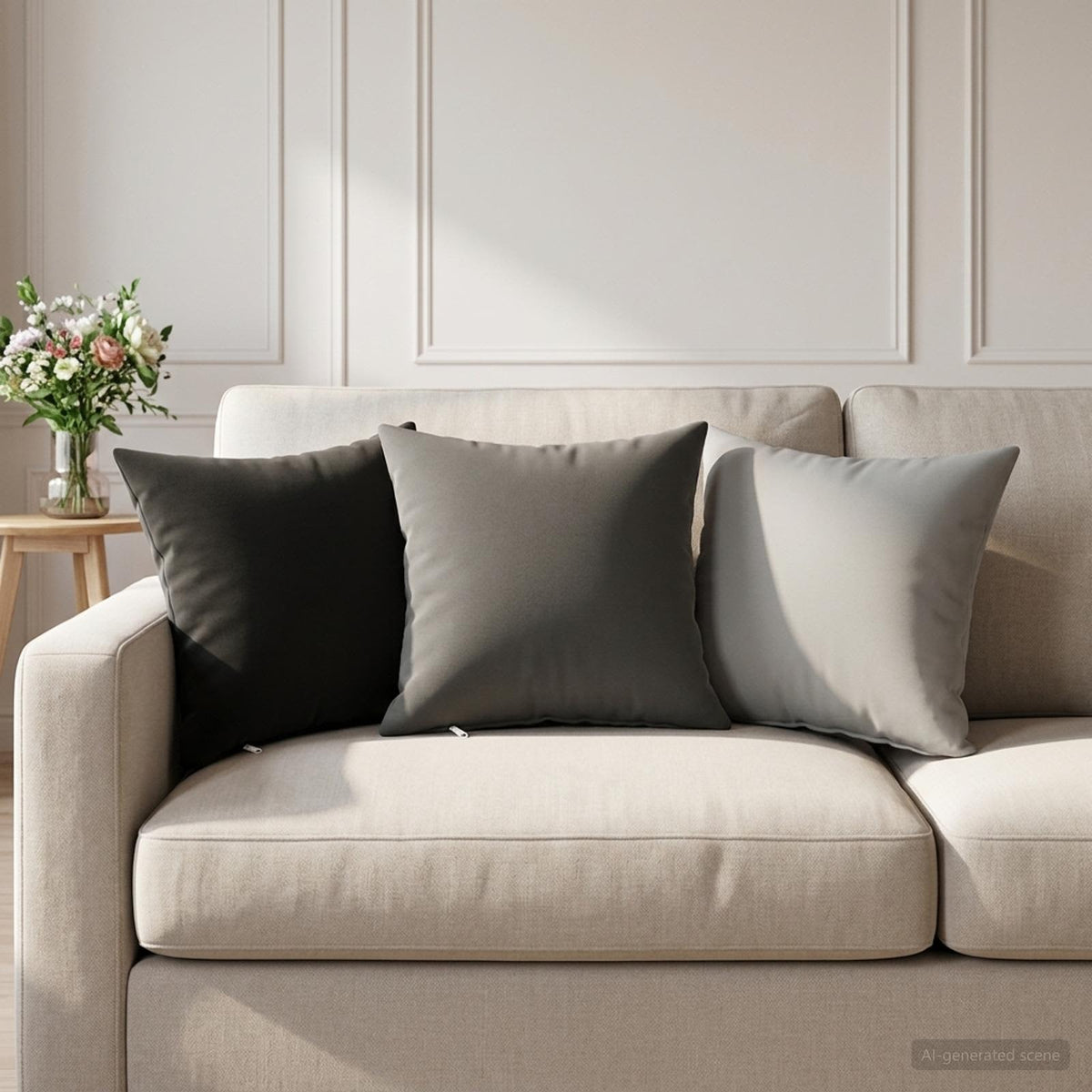 vidaXL Cushion with Pillow HEERLEN 6 pcs Anthracite Polyester