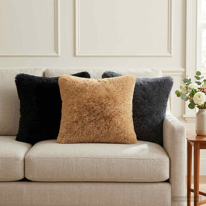 vidaXL Cushion with Pillow HEERLEN 12 pcs Taupe PV Fleece
