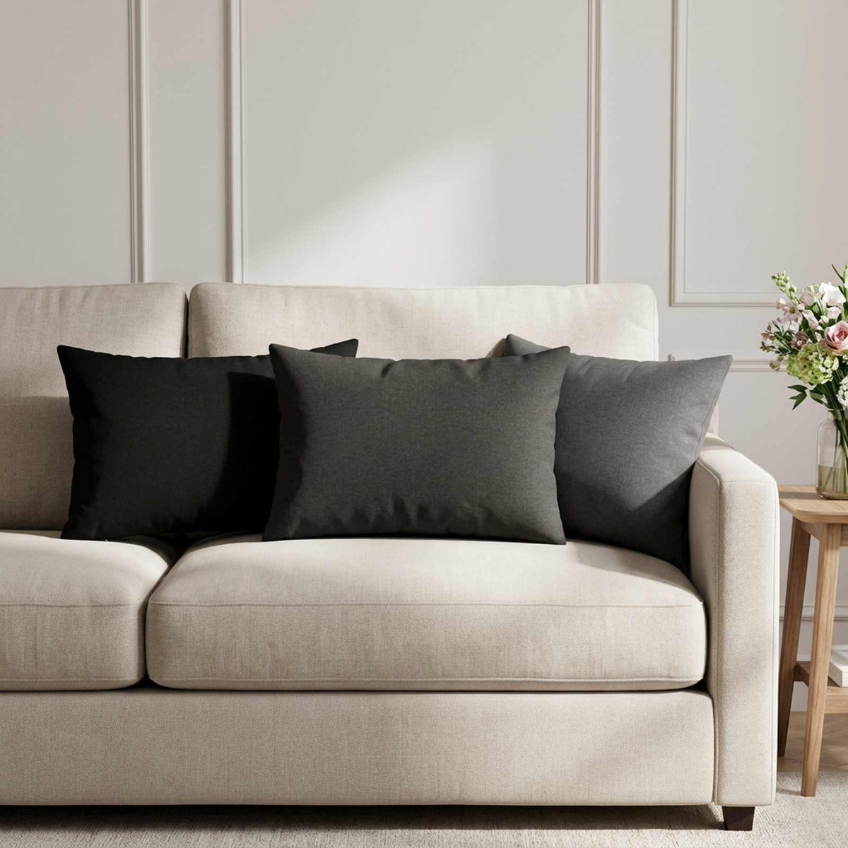 vidaXL Throw Pillow 2 pcs HEERLEN Dark Grey 30 x 50 cm Fabric