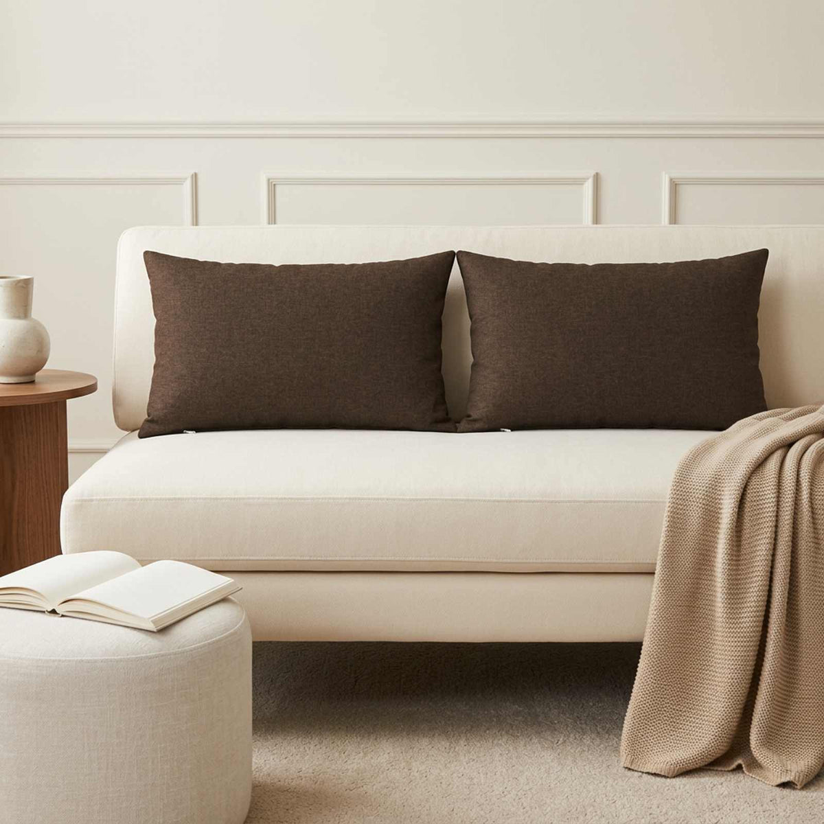 vidaXL Throw Pillow 2 pcs HEERLEN Taupe 30 x 50 cm Fabric
