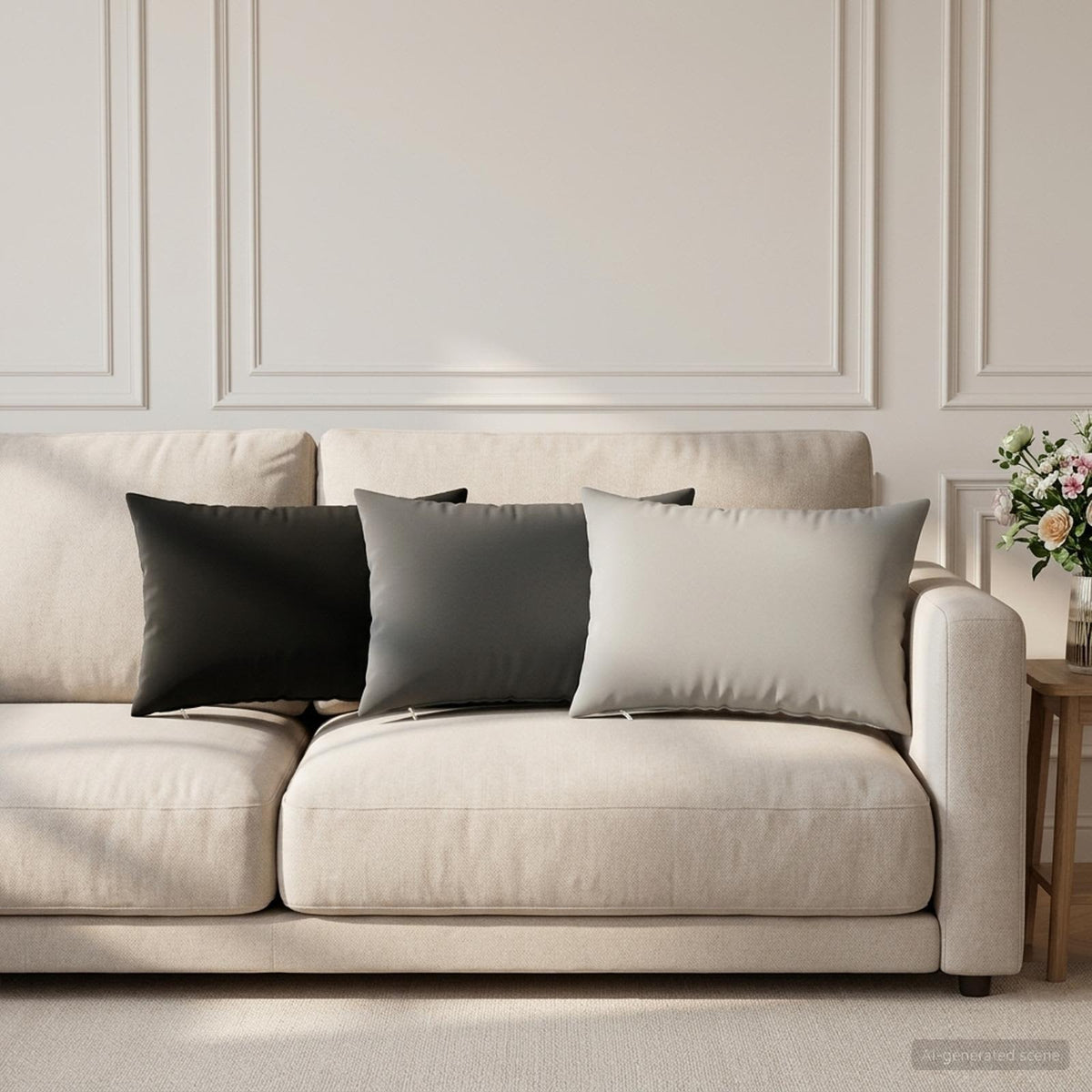 vidaXL Cushion with Pillow HEERLEN 6 pcs Anthracite Polyester