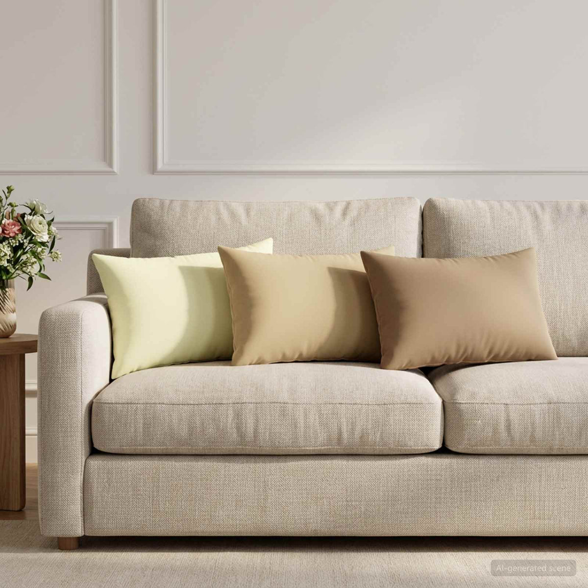 vidaXL Cushion with Pillow HEERLEN 2 pcs Taupe Polyester