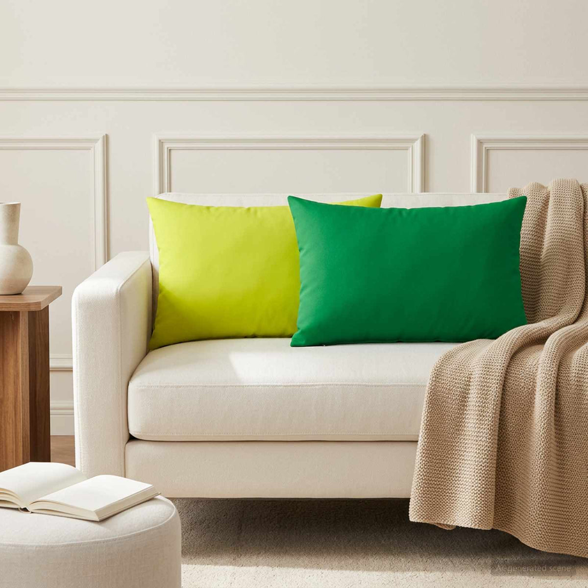 vidaXL Cushion with Pillow HEERLEN 2 pcs Green Polyester