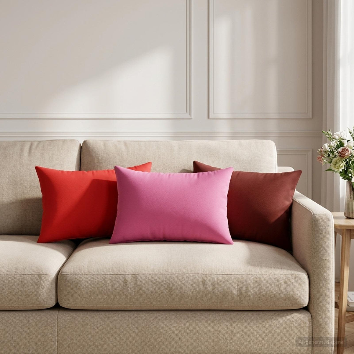 vidaXL Cushion with Pillow HEERLEN 2 pcs Wine Red Polyester