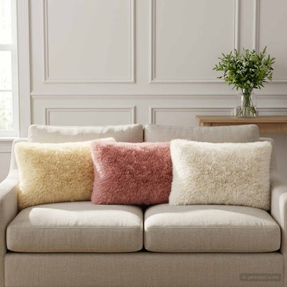vidaXL Cushion with Pillow HEERLEN 6 pcs White PV Fleece