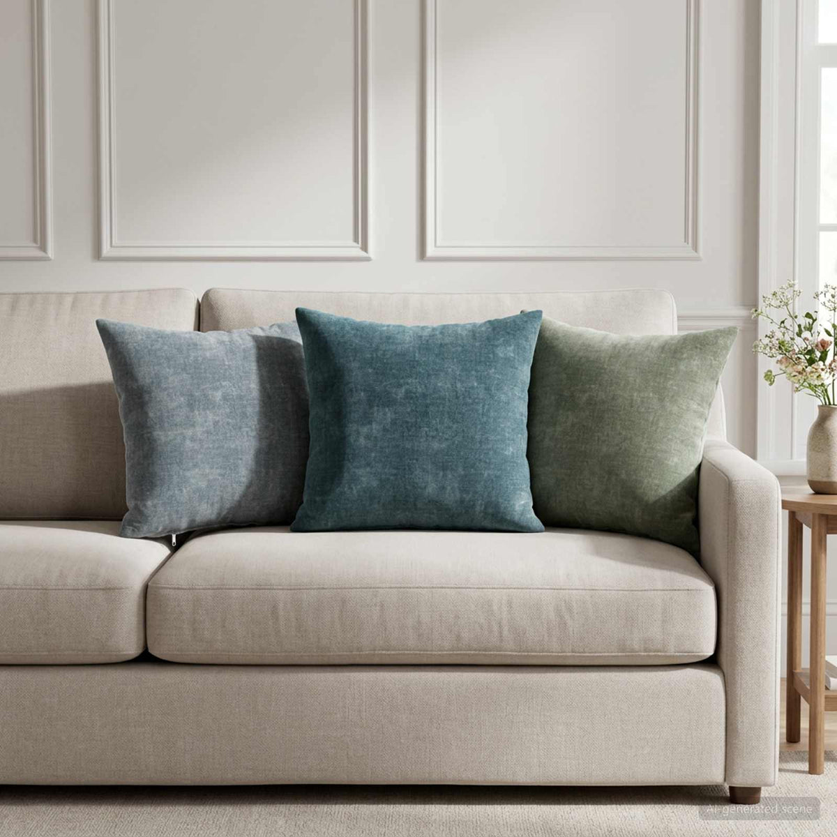 vidaXL Throw Pillow 2 pcs HEERLEN Blue 35 x 35 cm Chenille Fabric