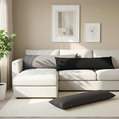 vidaXL Throw Pillow HEERLEN Dark Grey 40 x 145 cm Fabric