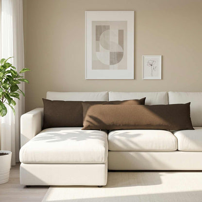 vidaXL Throw Pillow 2 pcs HEERLEN Brown 40 x 145 cm Fabric
