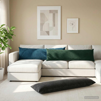 vidaXL Cushion with Pillow HEERLEN Black 40 x 145 cm Velvet