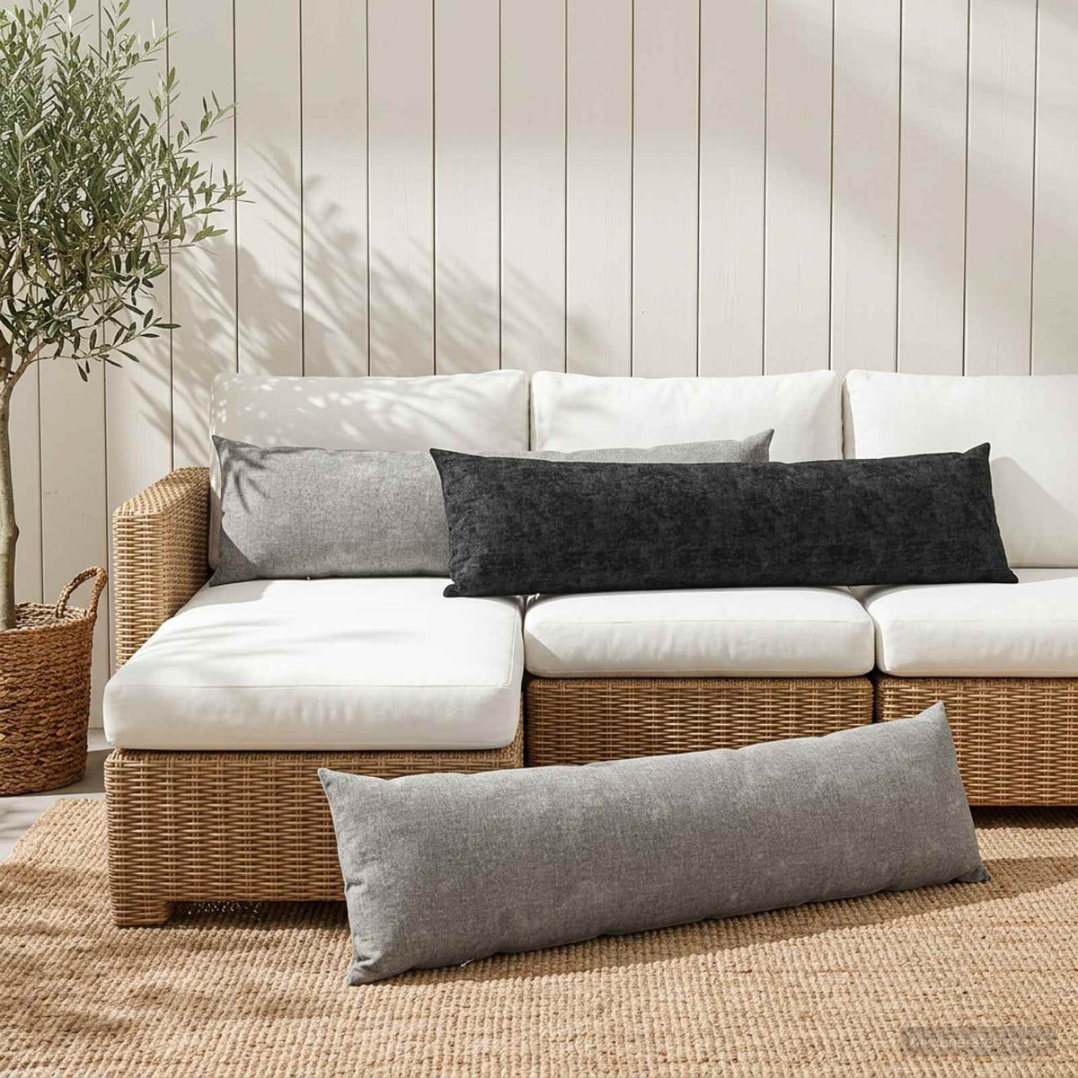 vidaXL Throw Pillow 2 pcs HEERLEN Anthracite 40 x 145 cm