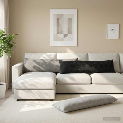 vidaXL Throw Pillow HEERLEN Light Grey 40 x 145 cm Chenille Fabric