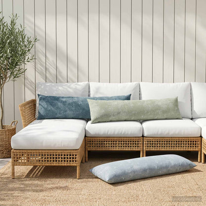 vidaXL Throw Pillow HEERLEN Blue 40 x 145 cm Chenille Fabric