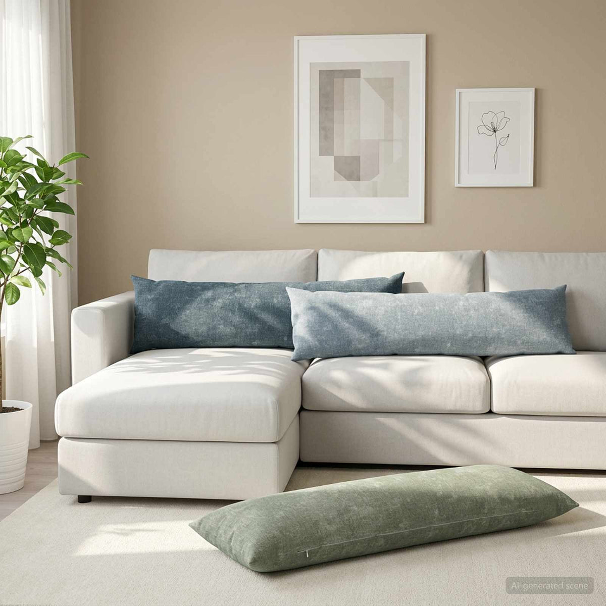 vidaXL Throw Pillow HEERLEN Blue 40 x 145 cm Chenille Fabric