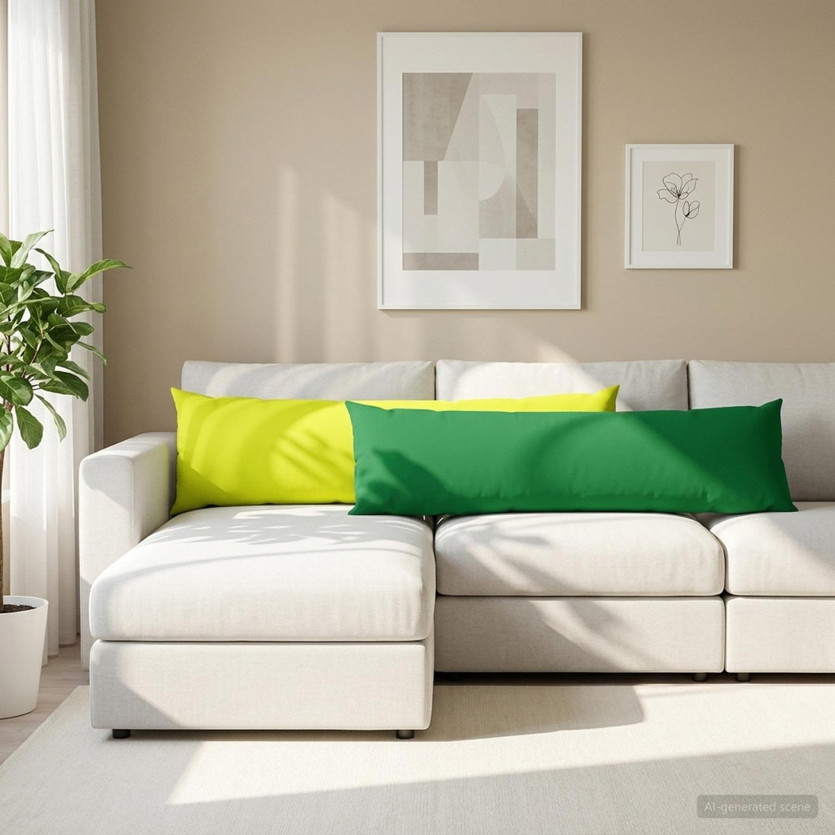 vidaXL Cushion with Pillow HEERLEN 2 pcs Bright Green Polyester