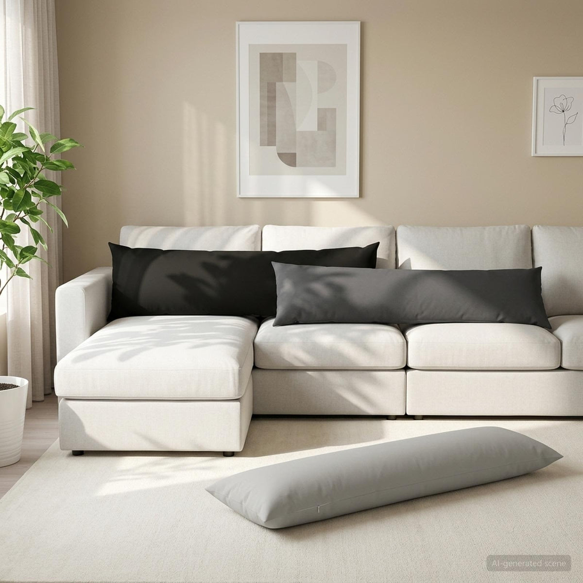 vidaXL Cushion with Pillow HEERLEN Grey 40 x 145 cm Polyester