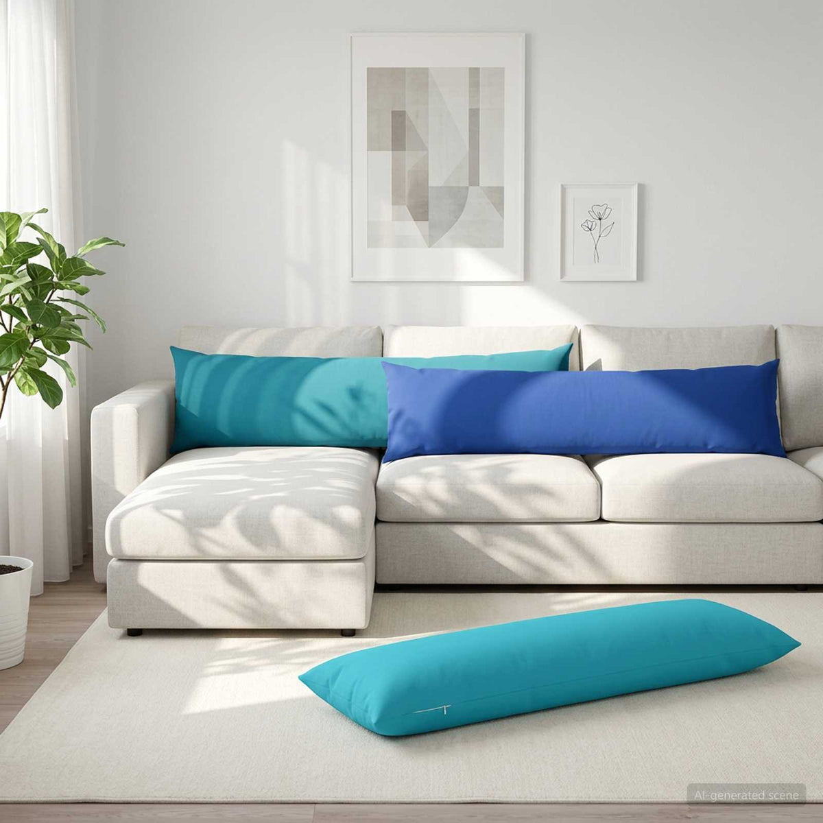 vidaXL Cushion with Pillow HEERLEN 2 pcs Royal Blue Polyester