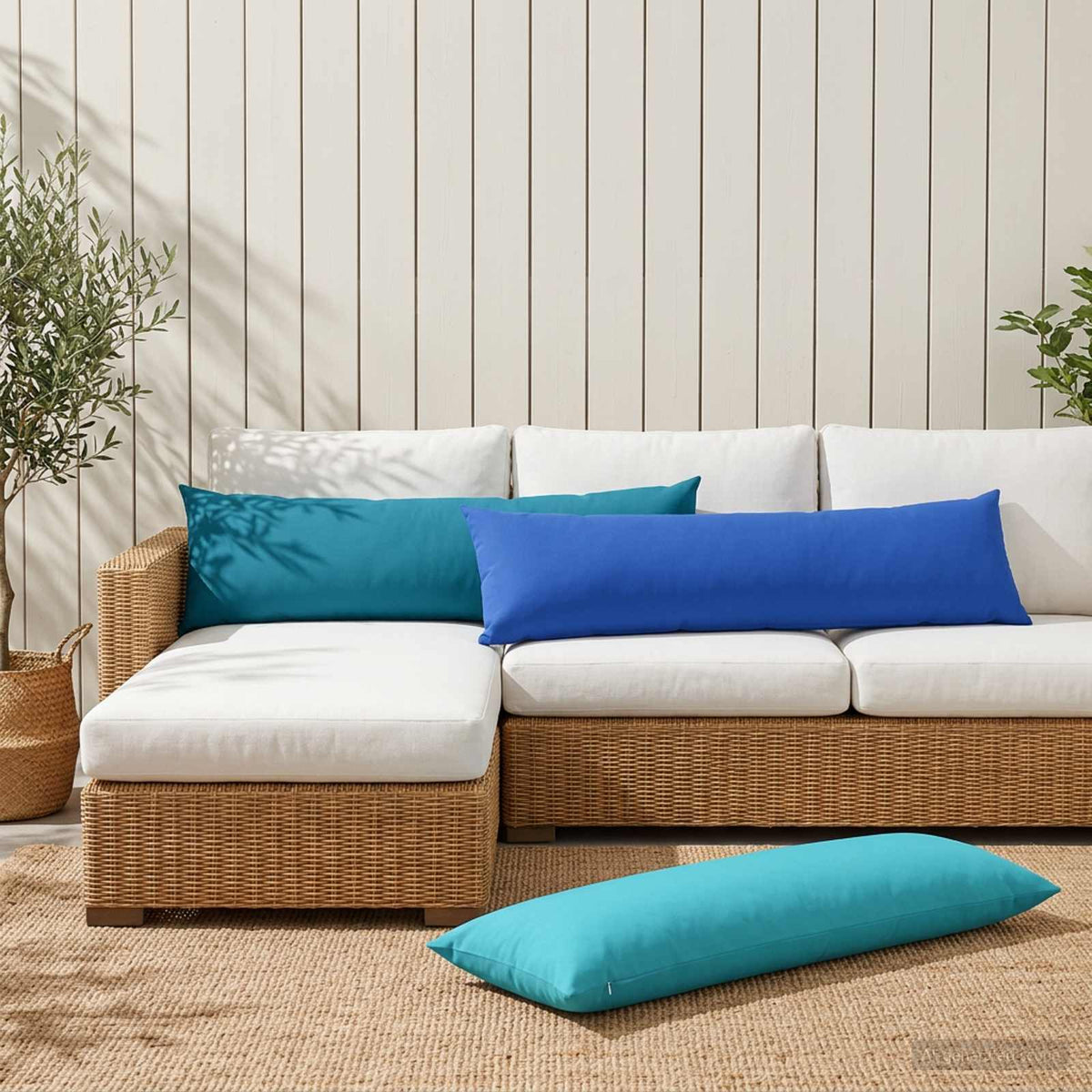 vidaXL Cushion with Pillow HEERLEN 2 pcs Turquoise Polyester