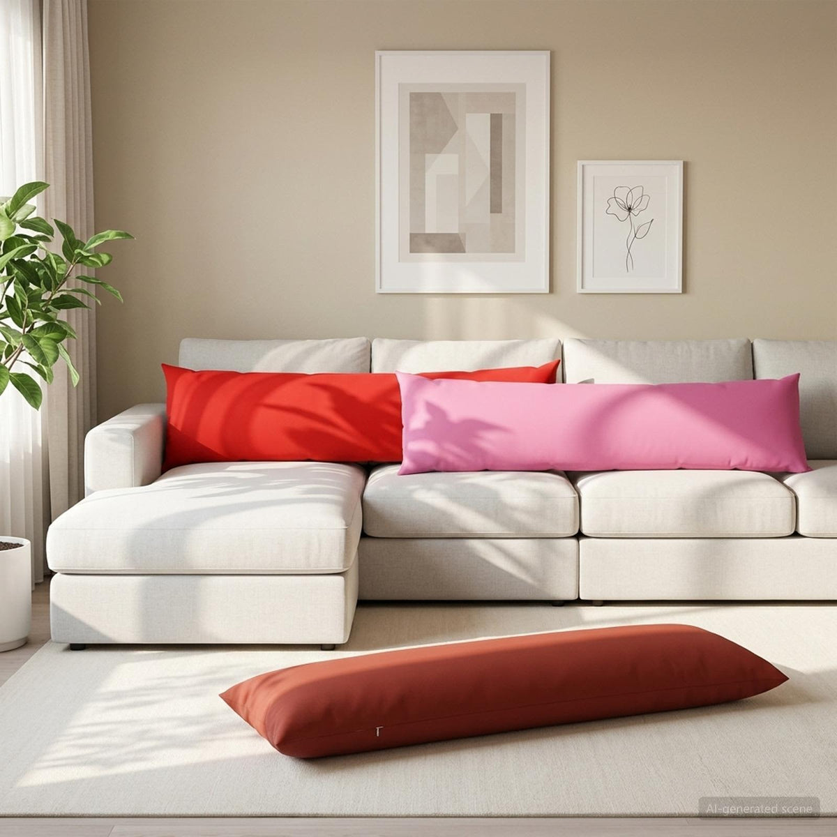 vidaXL Cushion with Pillow HEERLEN Red 40 x 145 cm Polyester