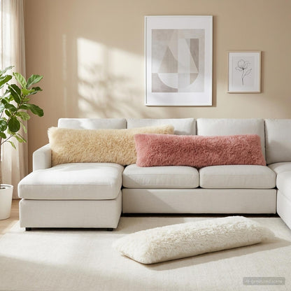 vidaXL Cushion with Pillow HEERLEN White 40 x 145 cm PV Fleece