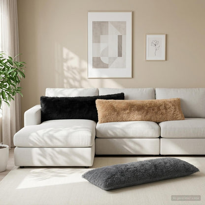 vidaXL Cushion with Pillow HEERLEN Anthracite 40 x 145 cm PV Fleece