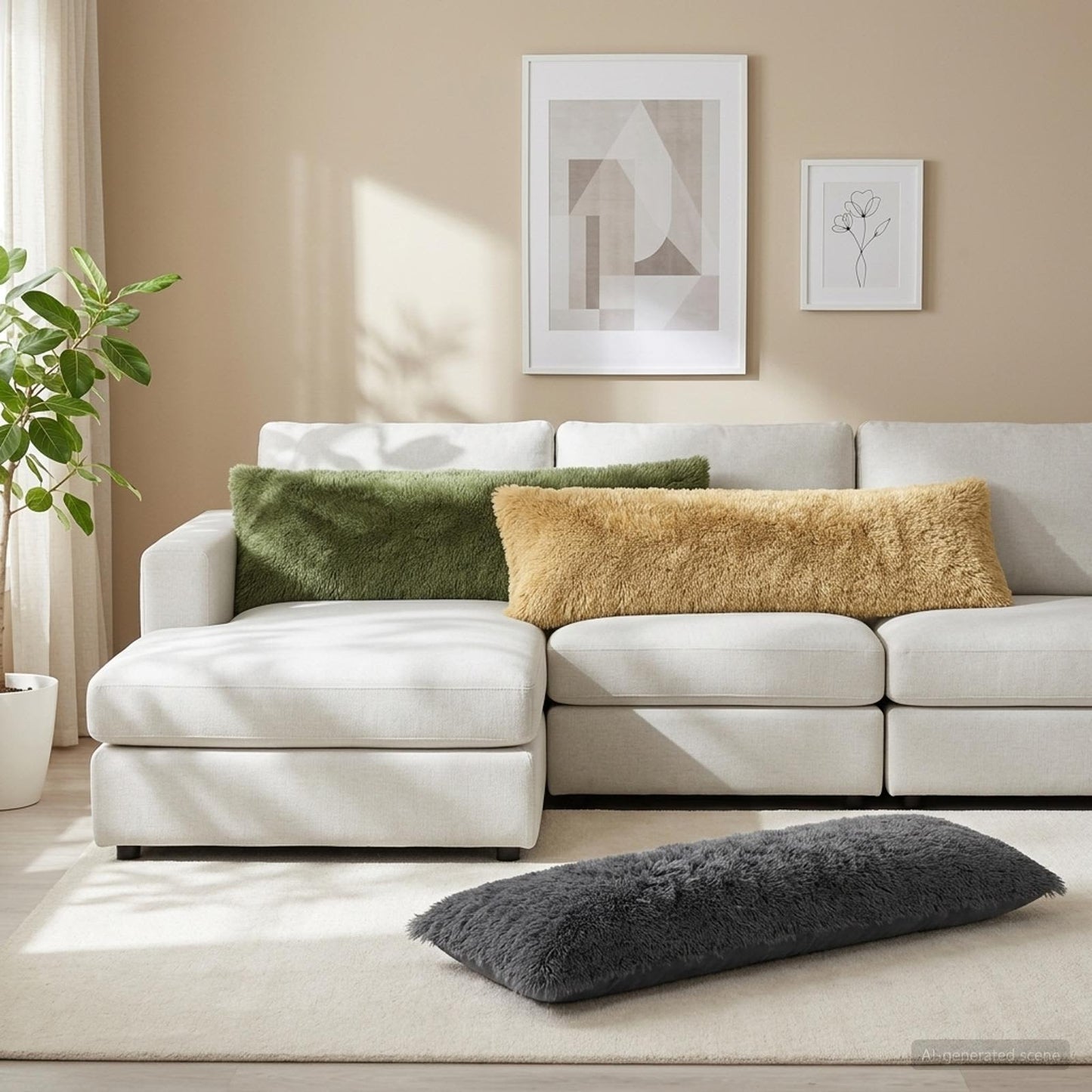 vidaXL Cushion with Pillow HEERLEN Light Green 40 x 145 cm PV Fleece