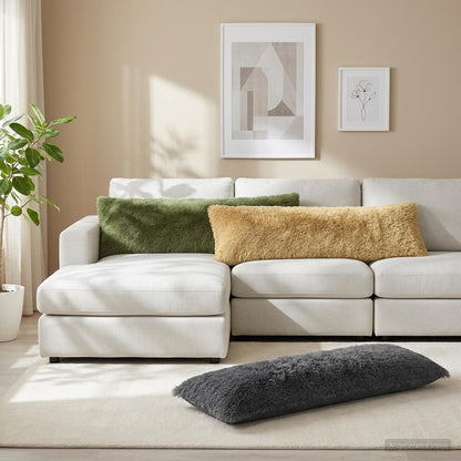 vidaXL Cushion with Pillow HEERLEN Green 40 x 145 cm PV Fleece