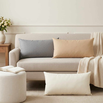 vidaXL Cushion with Pillow HEERLEN 2 pcs Cream Fabric