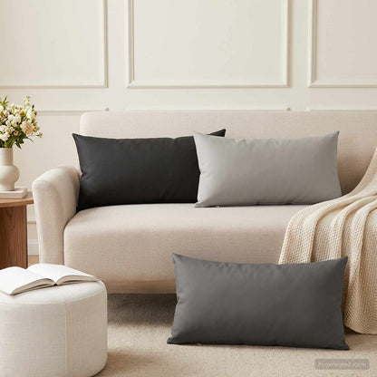 vidaXL Cushion with Pillow HEERLEN 2 pcs Black Polyester