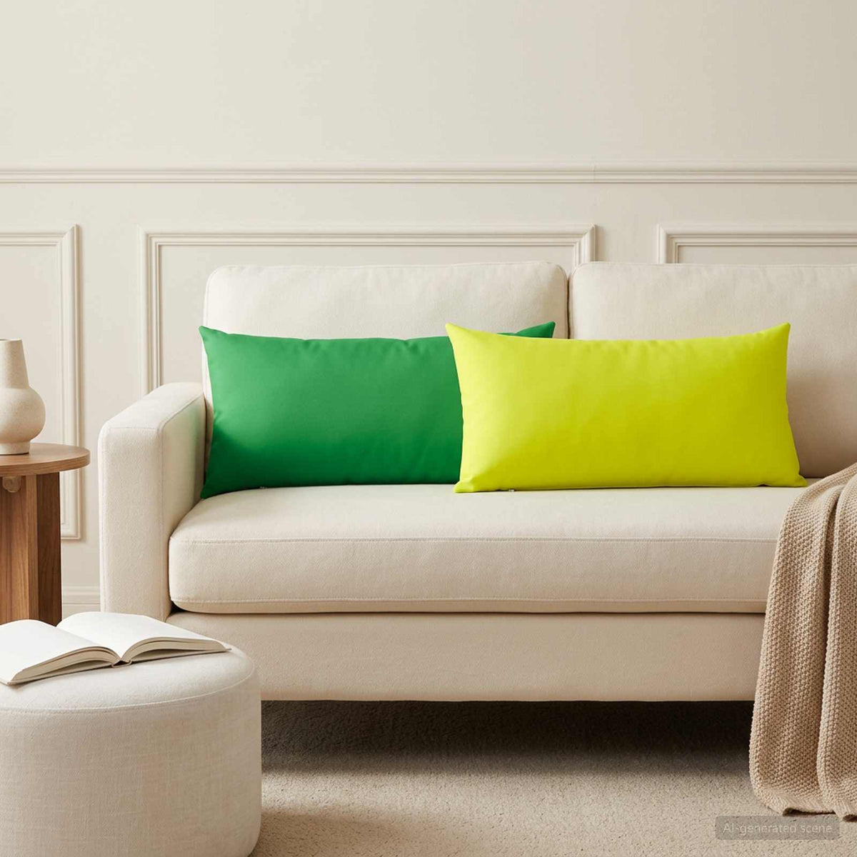vidaXL Cushion with Pillow HEERLEN 6 pcs Bright Green Polyester