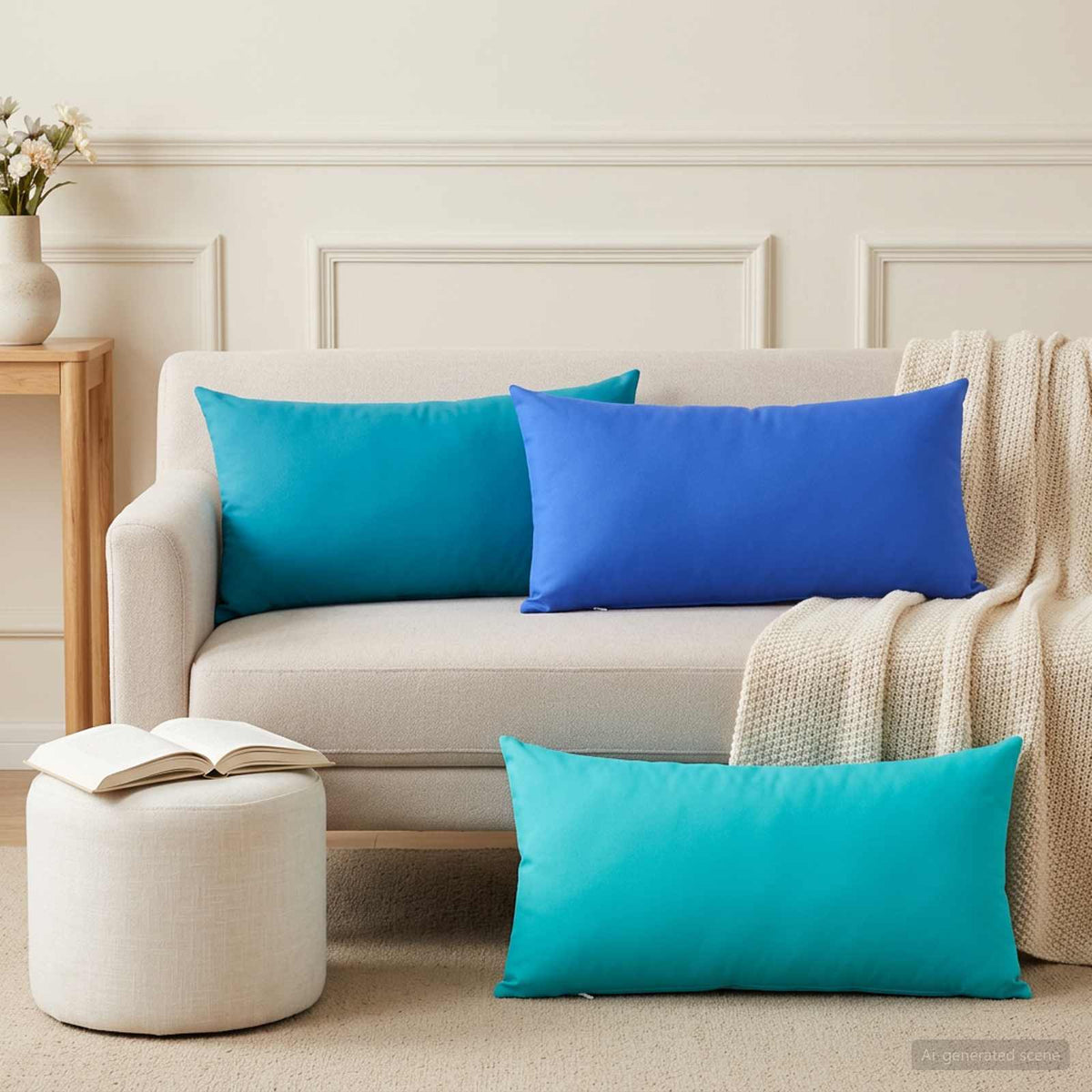 vidaXL Cushion with Pillow HEERLEN 2 pcs Turquoise Polyester