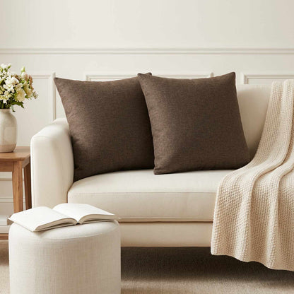 vidaXL Cushion with Pillow HEERLEN 2 pcs Brown Fabric