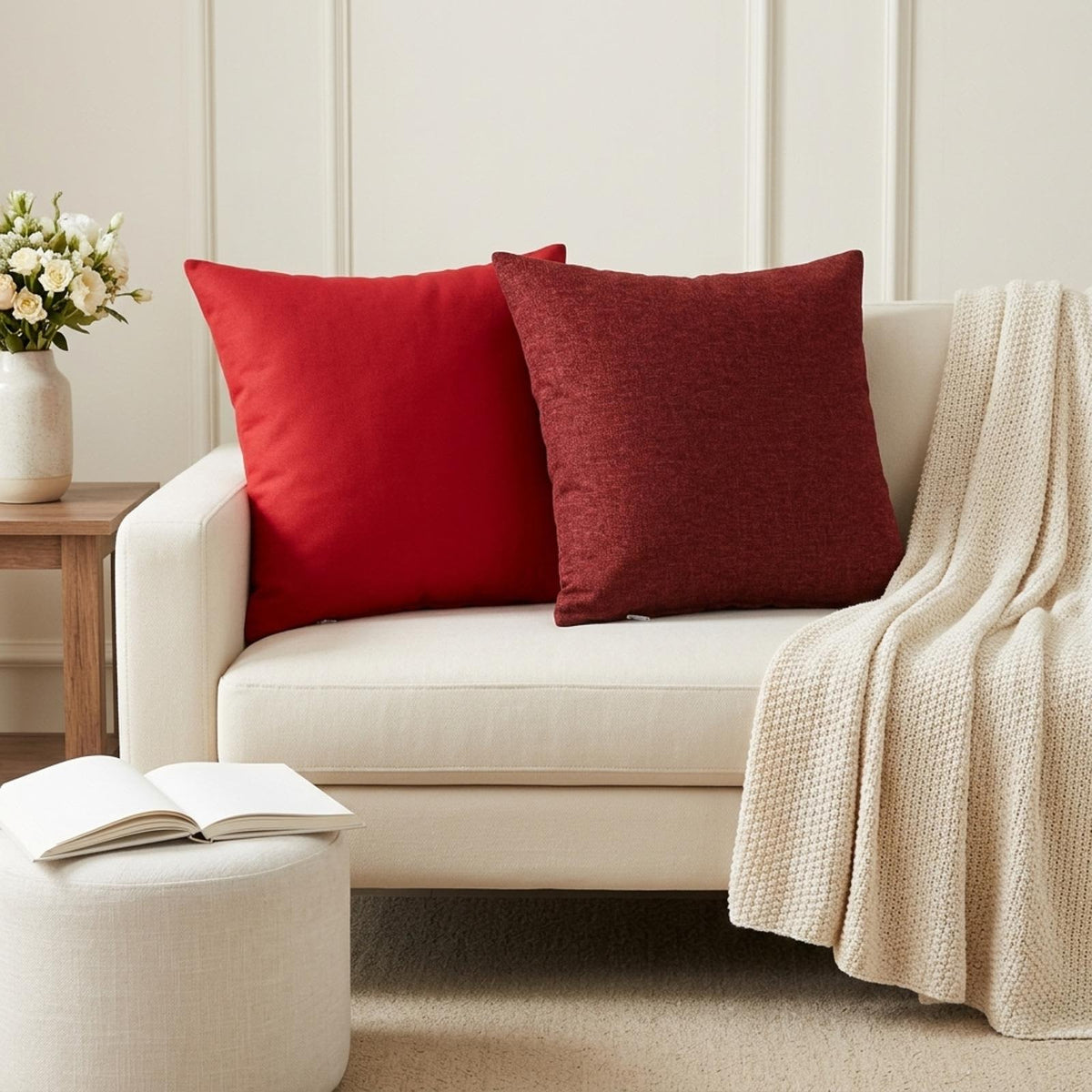 vidaXL Throw Pillow 6 pcs HEERLEN Red 45 x 45 cm Fabric