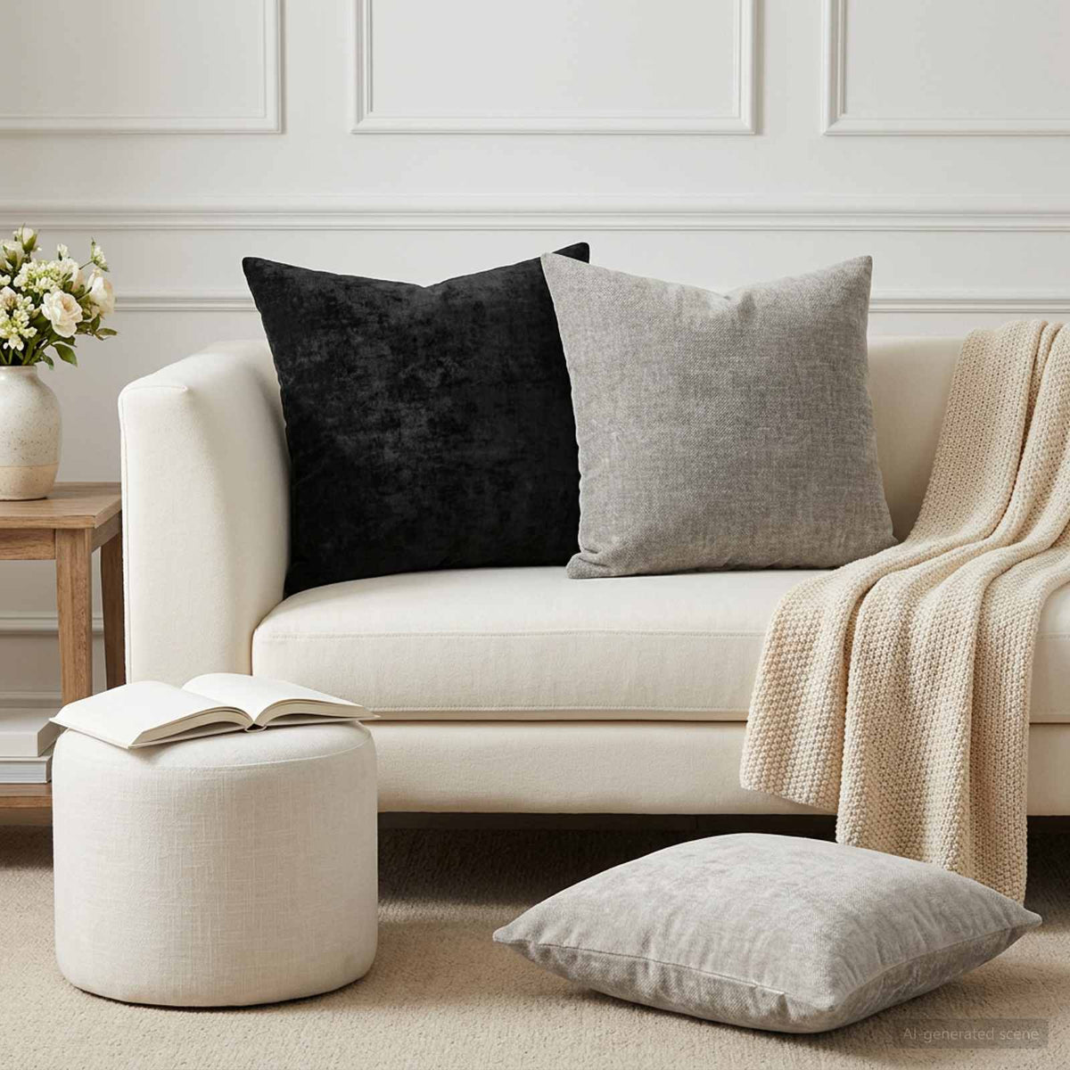 vidaXL Throw Pillow 2 pcs HEERLEN Anthracite 45 x 45 cm