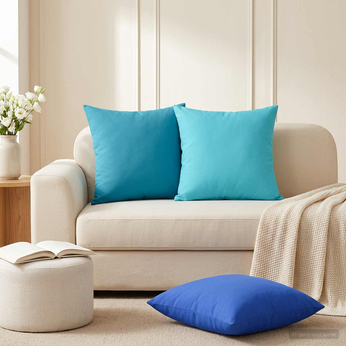 vidaXL Cushion with Pillow HEERLEN 12 pcs Turquoise Polyester