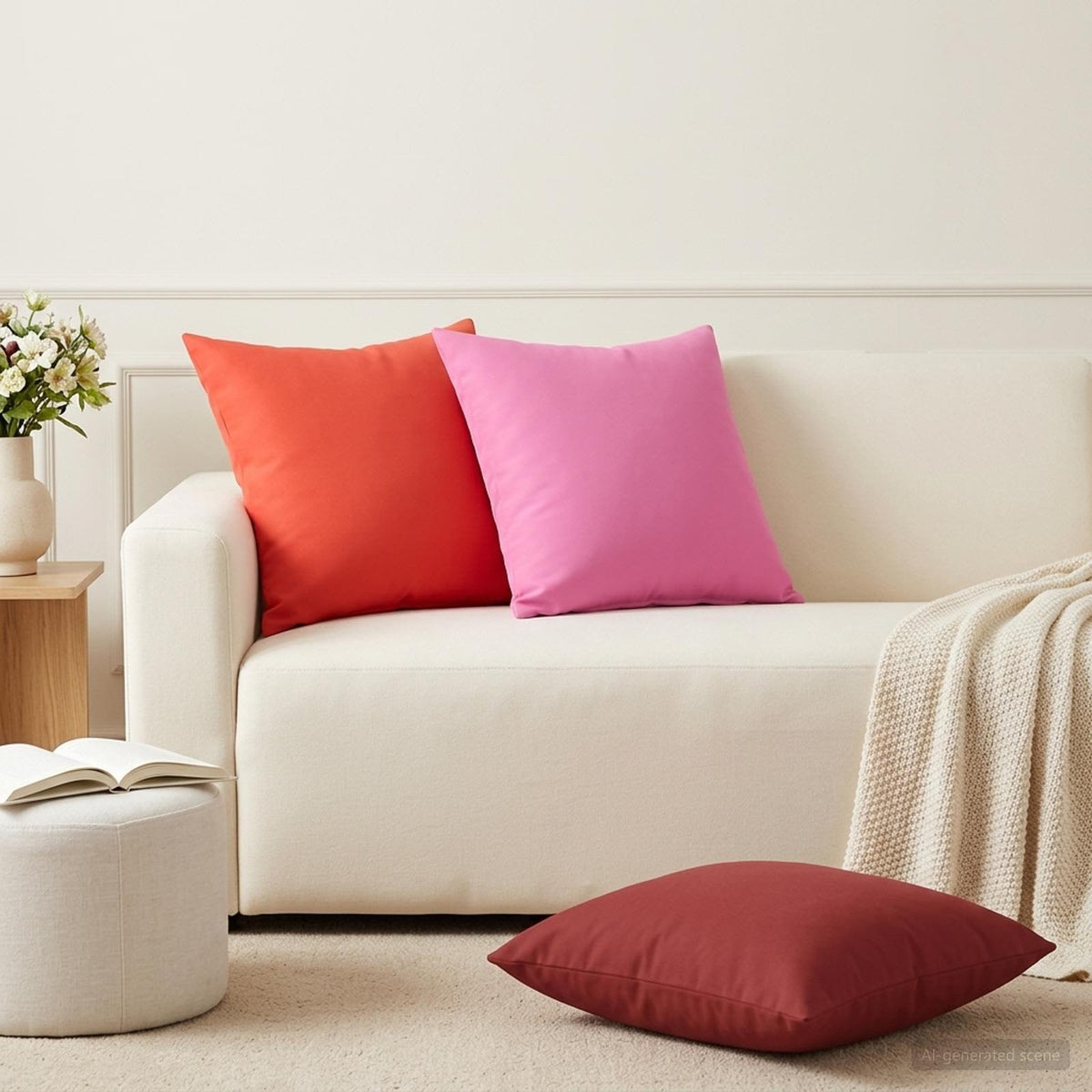 vidaXL Cushion with Pillow HEERLEN 6 pcs Red Polyester