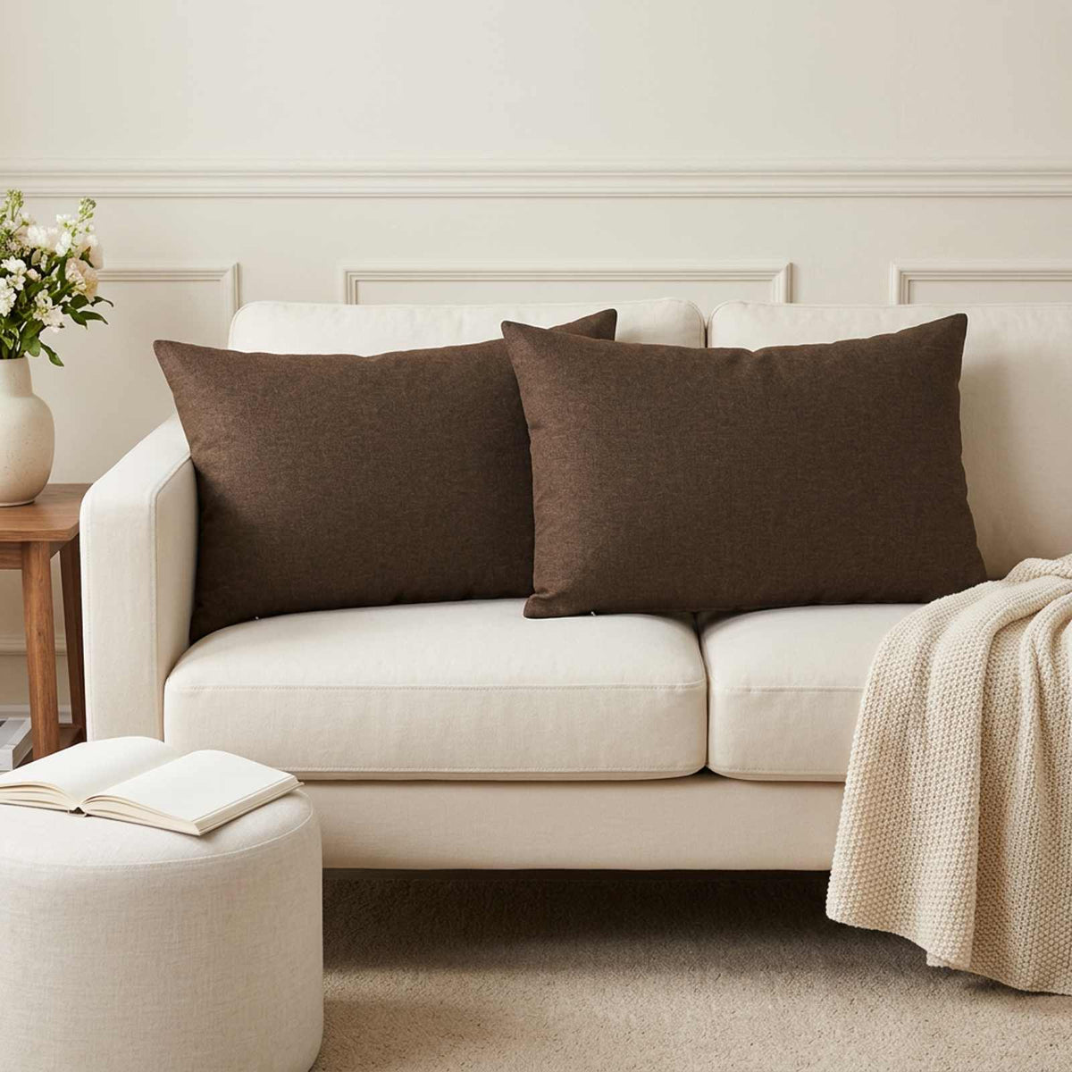 vidaXL Throw Pillow 2 pcs HEERLEN Brown 50 x 80 cm Fabric