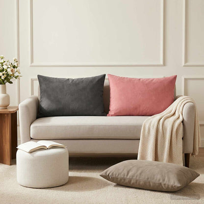 vidaXL Cushion with Pillow HEERLEN 2 pcs Pink Velvet