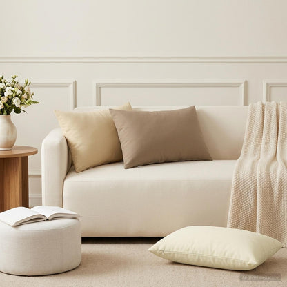 vidaXL Cushion with Pillow HEERLEN 2 pcs Cream Polyester