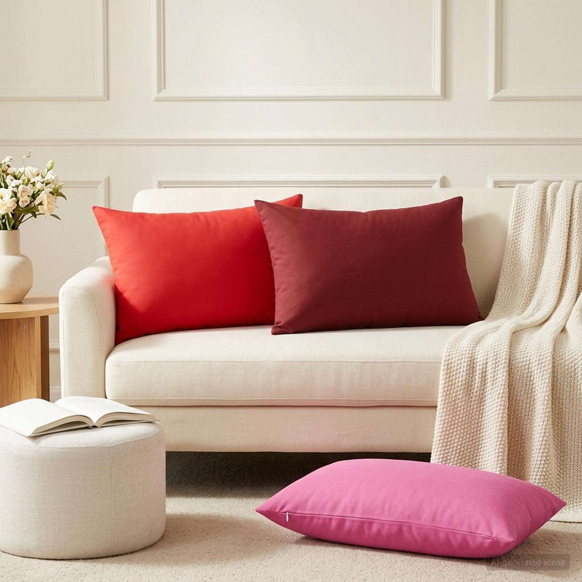 vidaXL Cushion with Pillow HEERLEN 2 pcs Red Polyester