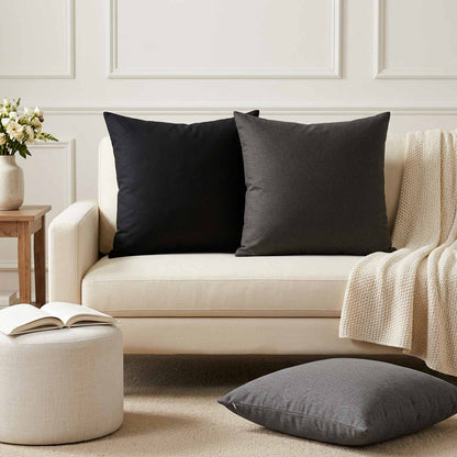 vidaXL Throw Pillow 2 pcs HEERLEN Black 55 x 55 cm Fabric