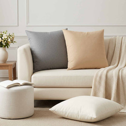 vidaXL Throw Pillow 2 pcs HEERLEN Cloud Grey 60 x 60 cm Fabric